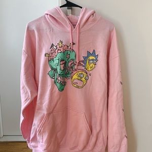 Rick and Morty Pink Graphic Sweatshirt